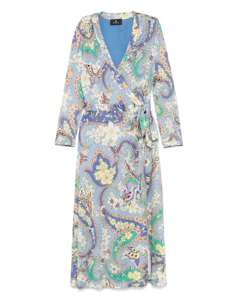 Etro Kleid mit Blumen-Print - Blau Blau
