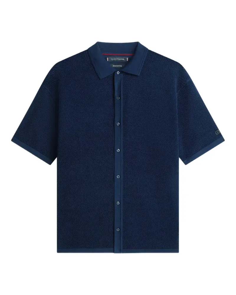 Tommy Hilfiger open-knit short-sleeve jacket - Blau Blau