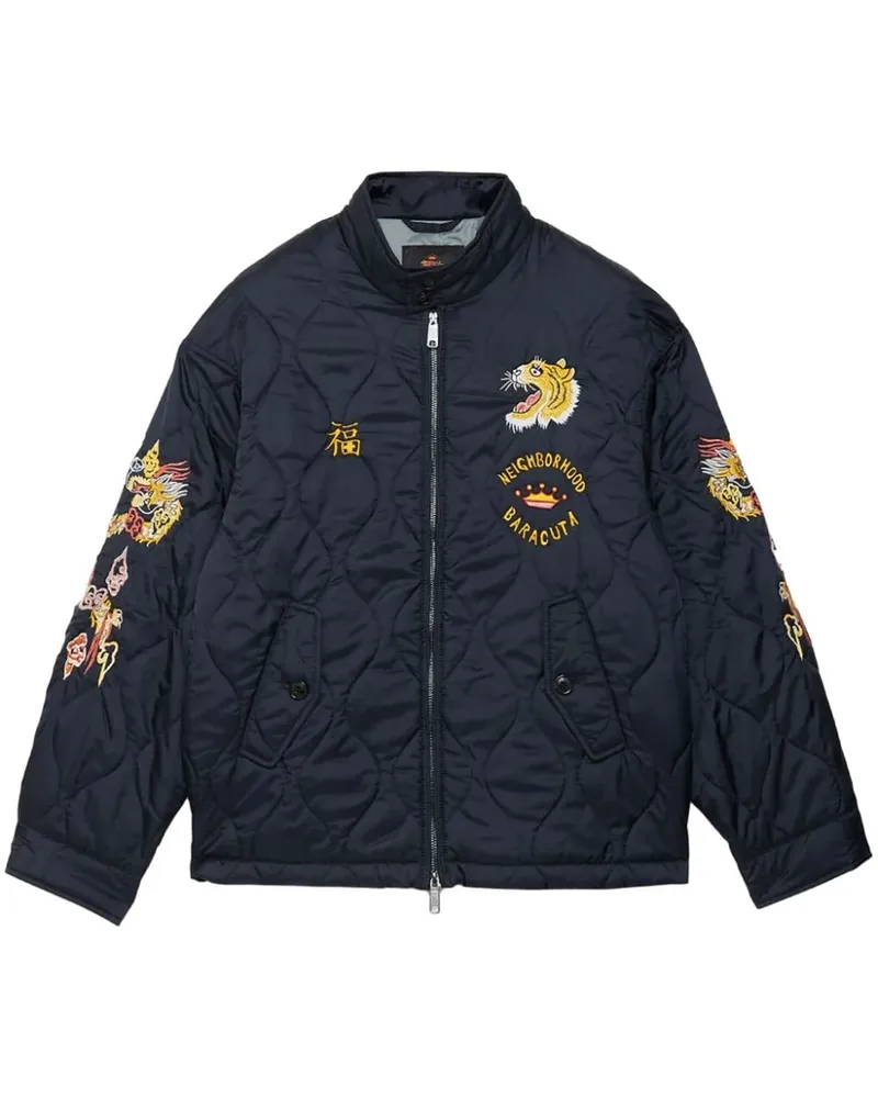 Neighborhood Bestickte Bomberjacke - Blau Blau