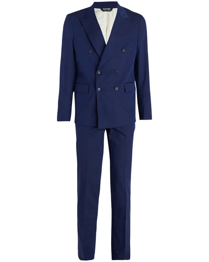 Brian Dales Doppelreihiger Anzug - Blau Blau