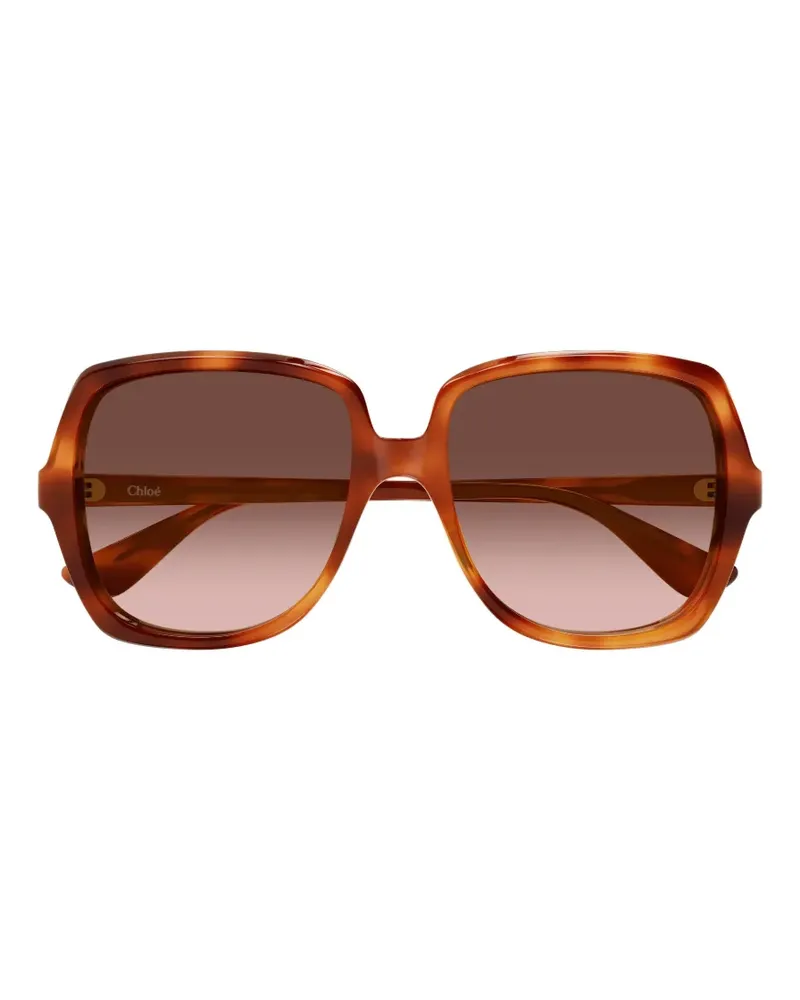 Chloé Sonnenbrille mit eckigem Gestell - Braun Braun