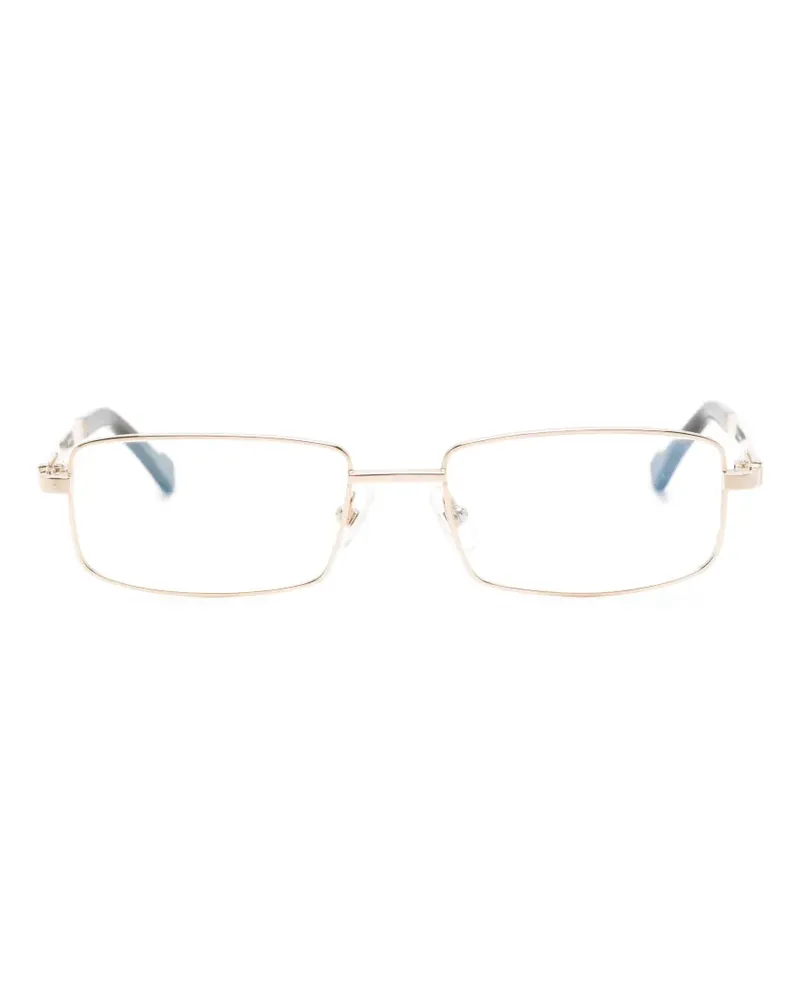 S.T. Dupont Eckige Brille mit Logo-Gravur - Gold Gold