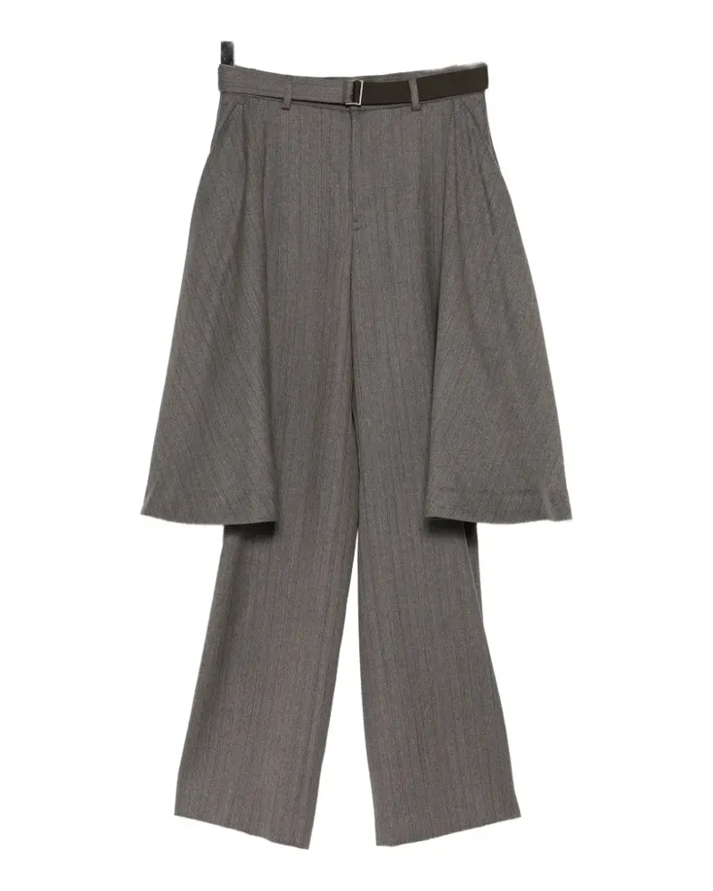 Sacai Hose mit Fischgrätenmuster - Grau Grau