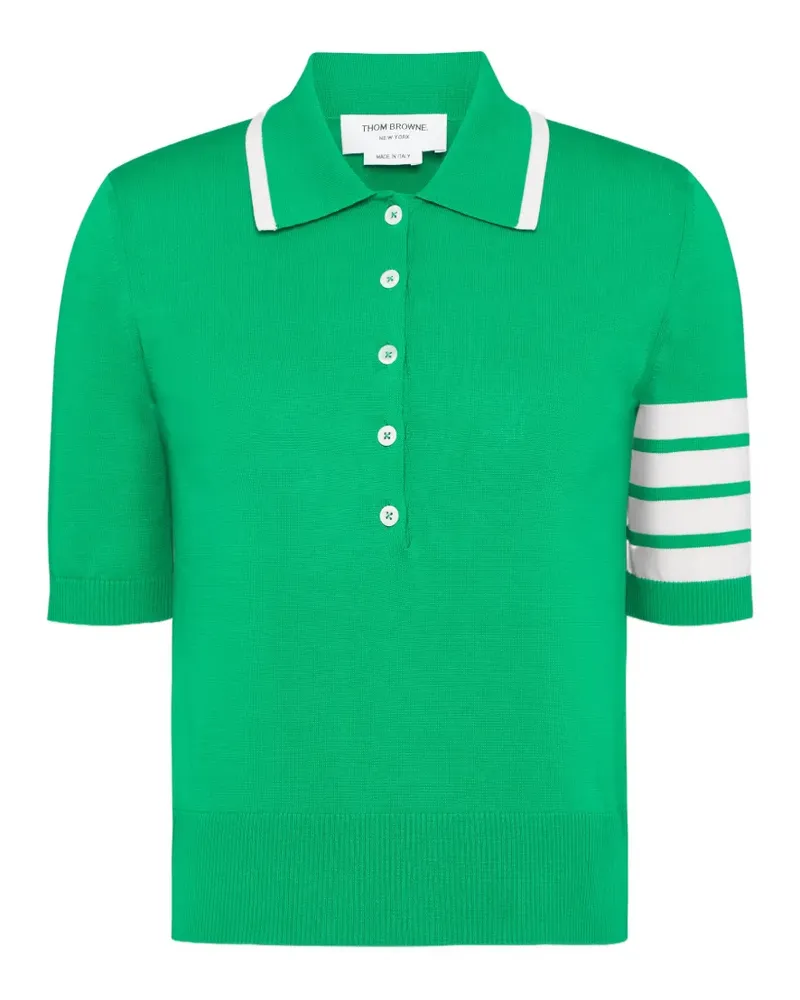 Thom Browne Hector Intarsien-Poloshirt mit Logo-Streifen - Grün Grün