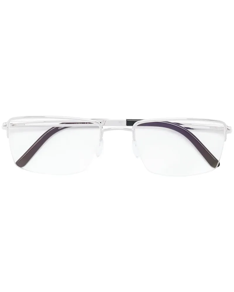 Silhouette Vergoldete Brille mit quadratischem Gestell - Metallic Metallic