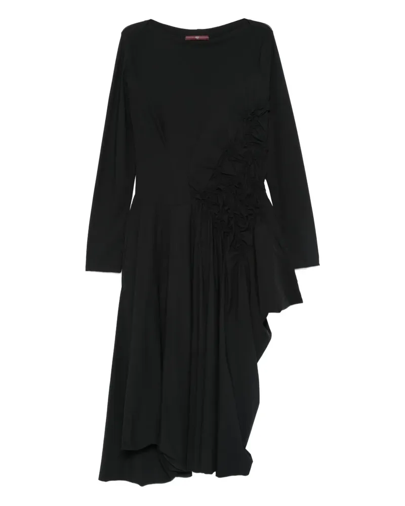 HIGH Asymmetrisches Kleid mit Raffungen - Schwarz Schwarz