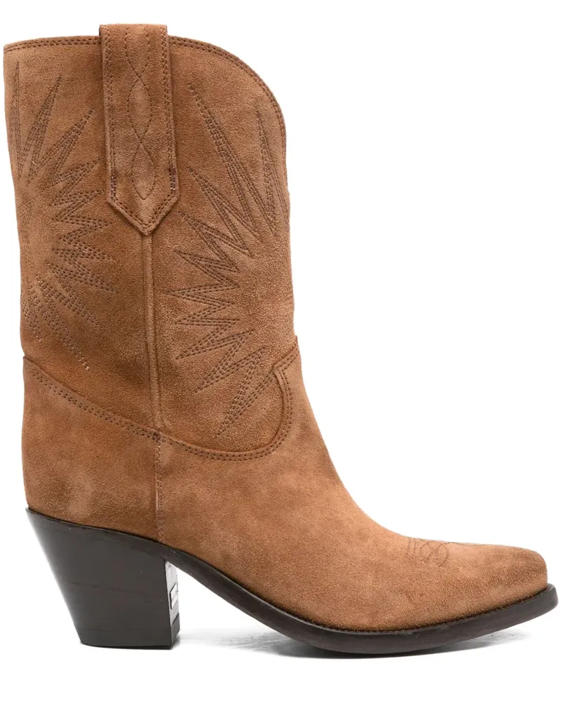 Golden Goose Stiefel aus Wildleder mit Stickerei - Braun Braun