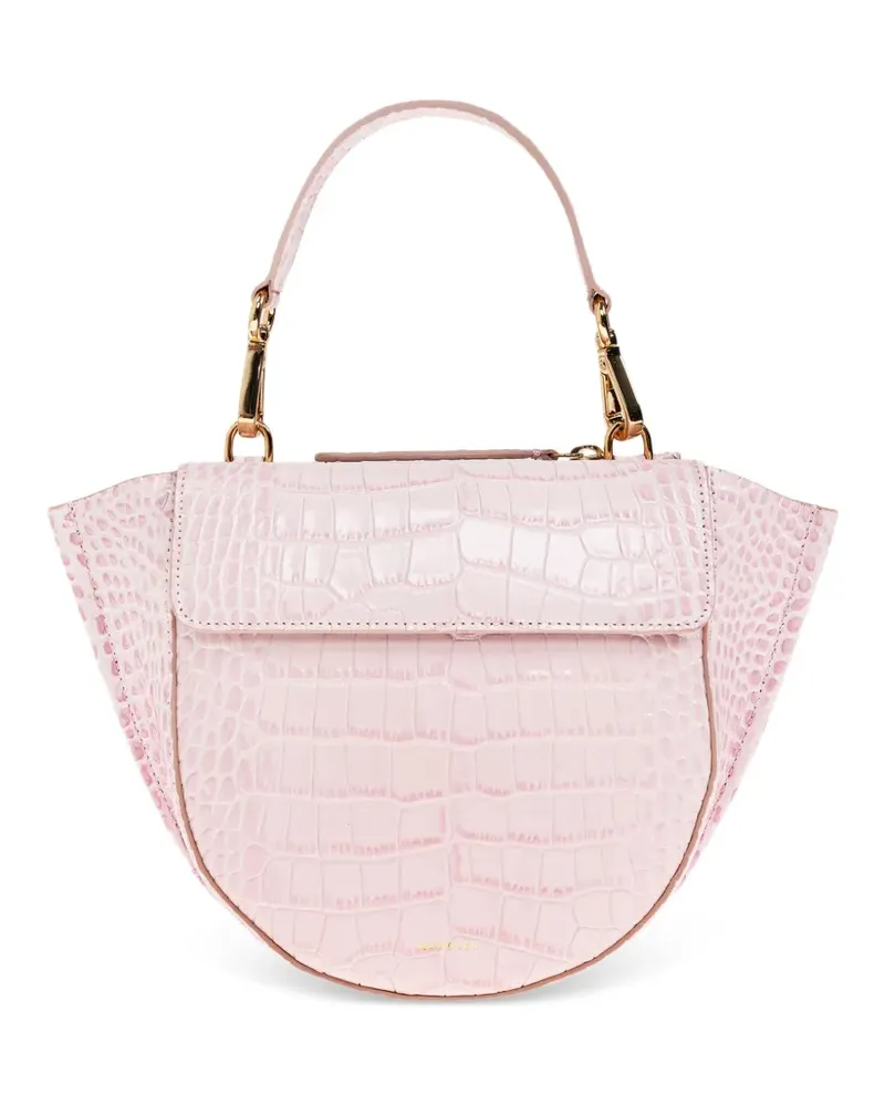 WANDLER Mini Hortensia Tote Bag mit Kroko-Effekt - Rosa Rosa
