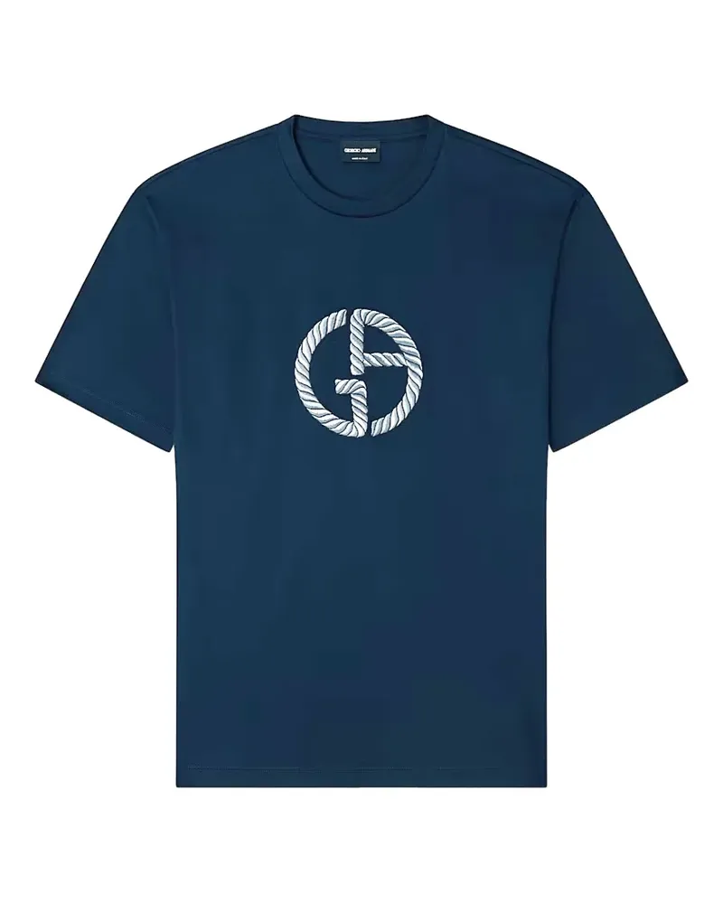 Giorgio Armani T-Shirt mit Logo-Stickerei - Blau Blau