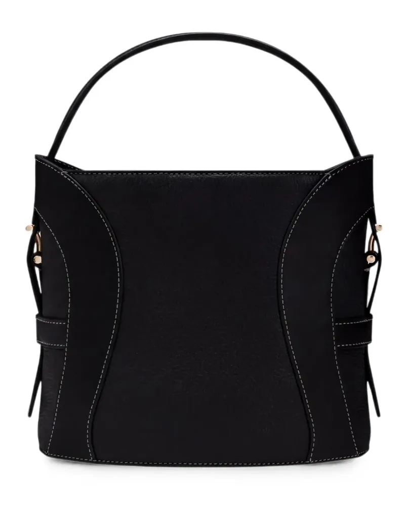 Aigner Kleine Deborah Beuteltasche mit Kontrastnähten - Schwarz Schwarz