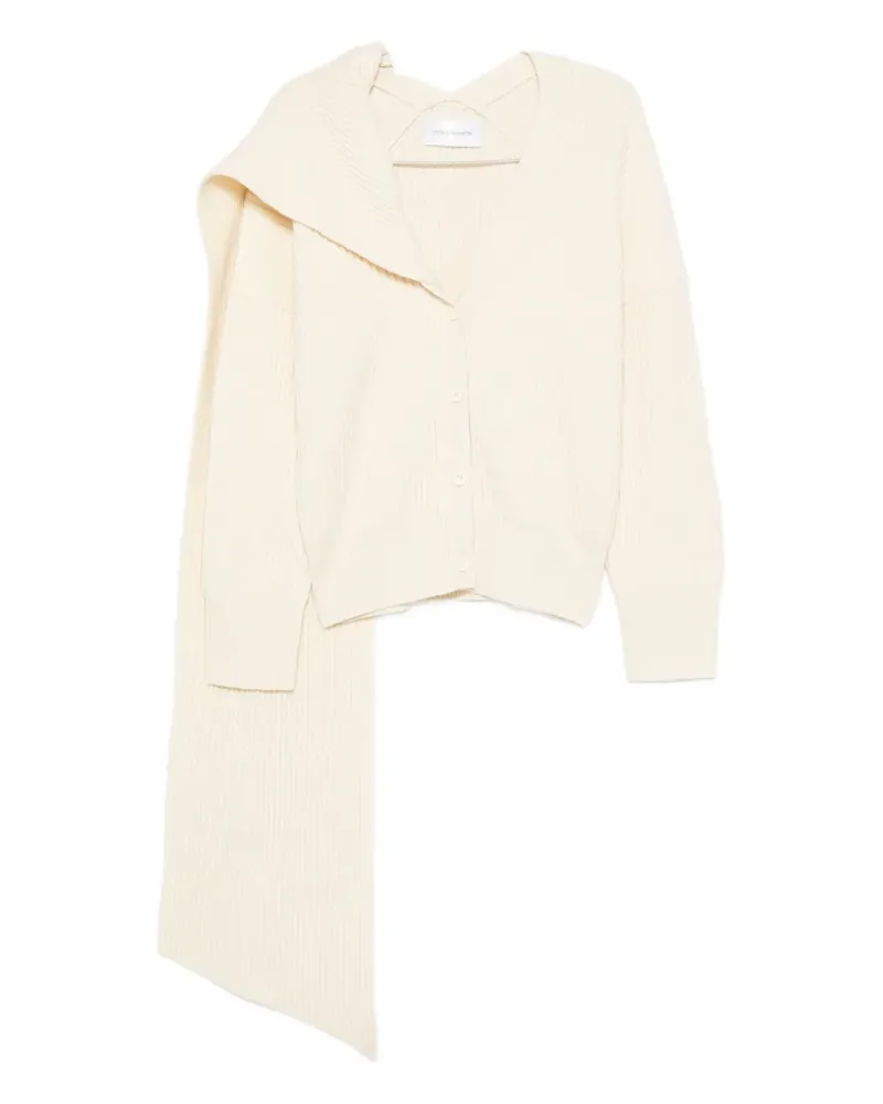 christian wijnants Gerippter Cardigan mit Schaldetail - Nude Nude