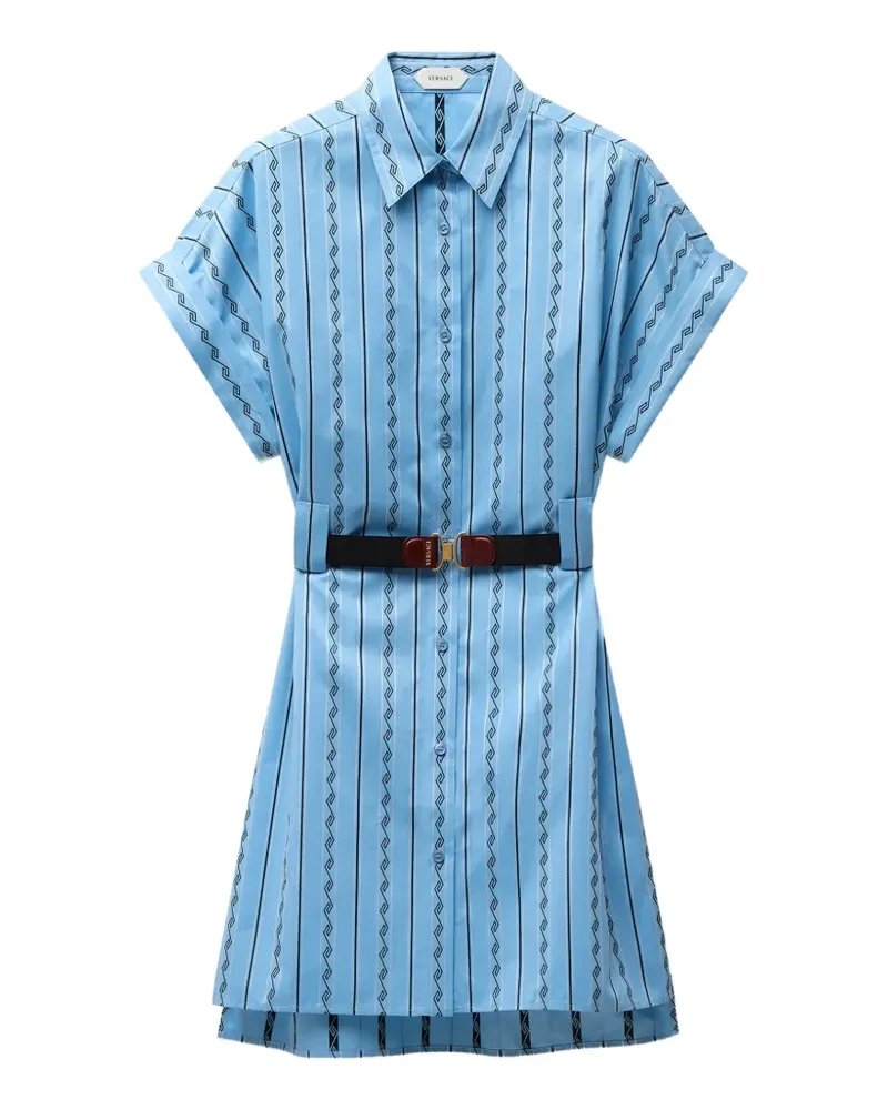 Versace Jacquard-Minikleid aus Baumwolle und Seide - Blau Blau