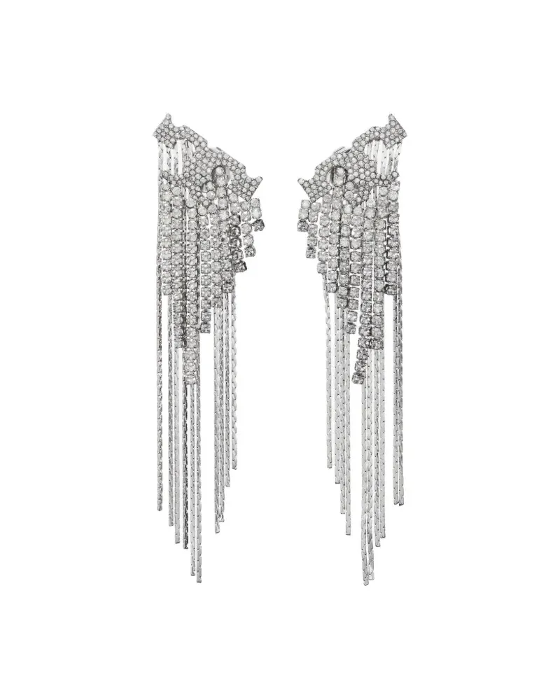 Tory Burch Logo-Ohrringe mit Kristallen - Silber Silber