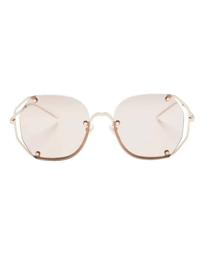 Emporio Armani geometric-frame sunglasses - Gold Gold