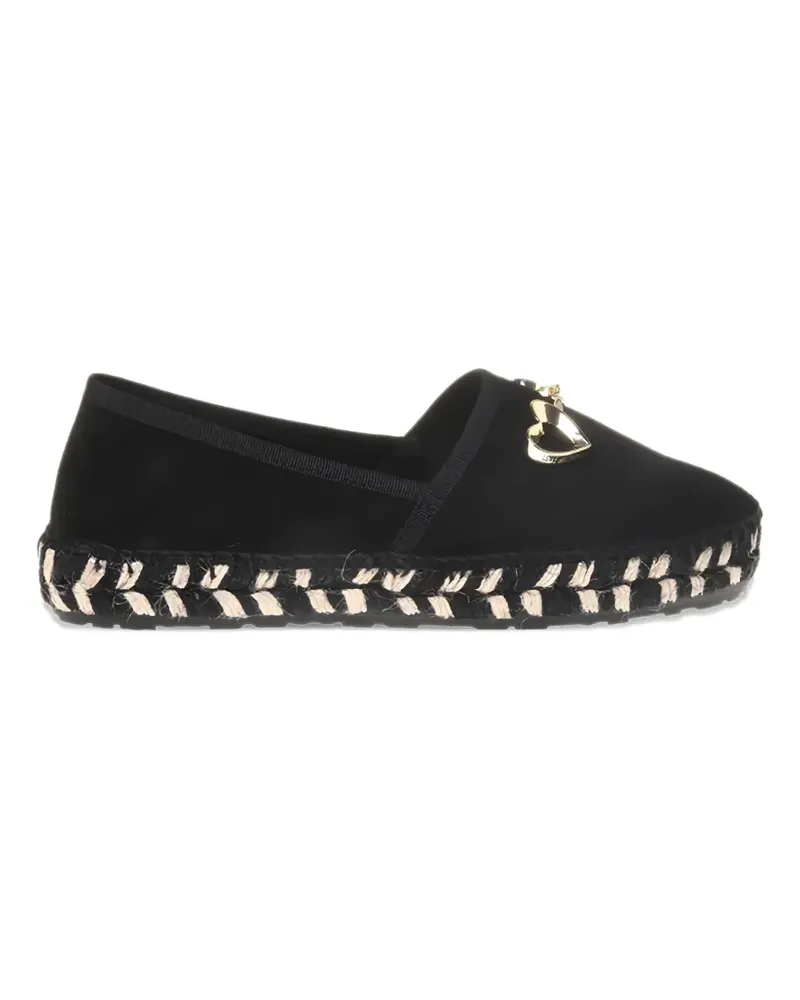 Moschino heart charm espadrilles - Schwarz Schwarz