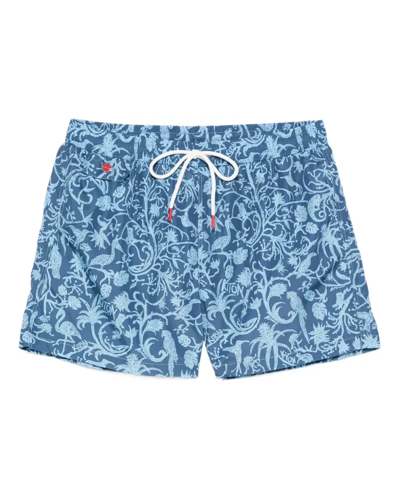 Kiton floral-print swim shorts - Blau Blau