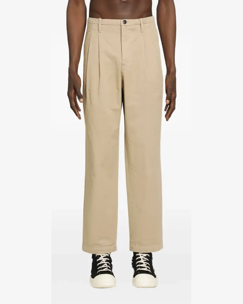 C.P. Company pleated cotton-gabardine loose trousers - Nude Nude