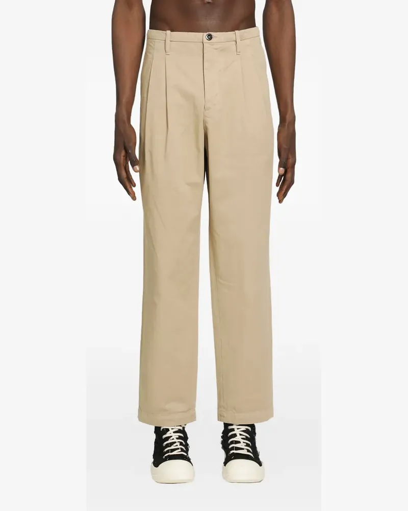 C.P. Company pleated cotton-gabardine loose trousers - Nude Nude