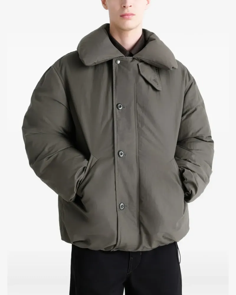 Christophe Lemaire Steppjacke mit wattiertem Kragen - Grau Grau