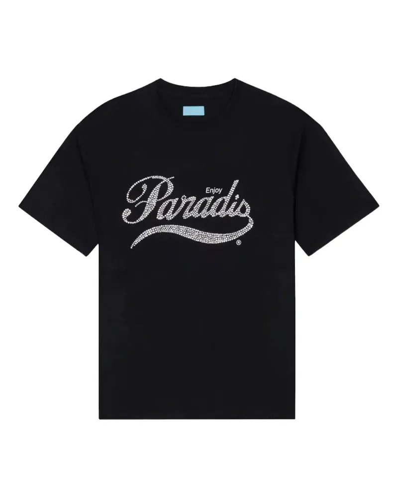 3PARADIS T-Shirt mit Kristallen - Schwarz Schwarz