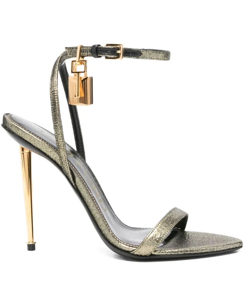 Tom Ford Stiletto-Sandalen mit Schloss 115mm - Gold Gold
