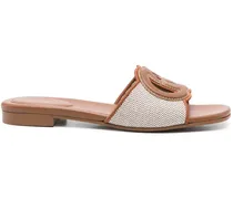 Interlocking G mules - Braun