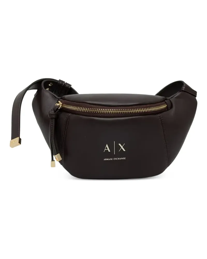 Armani Exchange Schultertasche mit Logo-Schild - Braun Braun