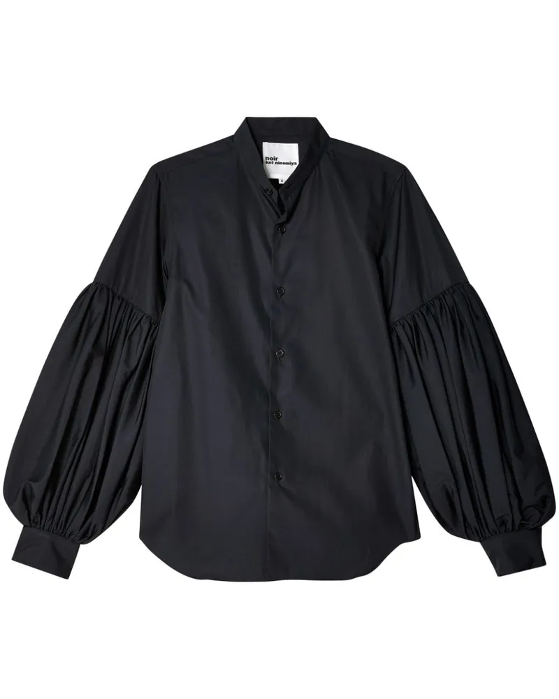 Noir Kei Ninomiya puff-sleeves cotton shirt Schwarz