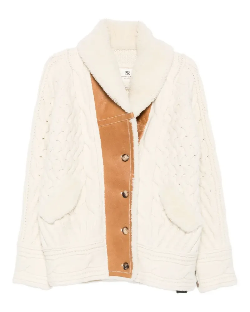 Ermanno Scervino Jacke aus Shearling mit Zopfmuster - Nude Nude