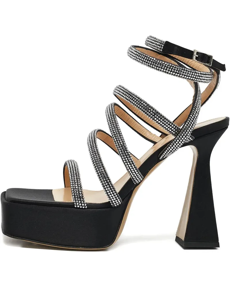 Mach & Mach Sandalen mit Kristallen 120mm - Schwarz Schwarz