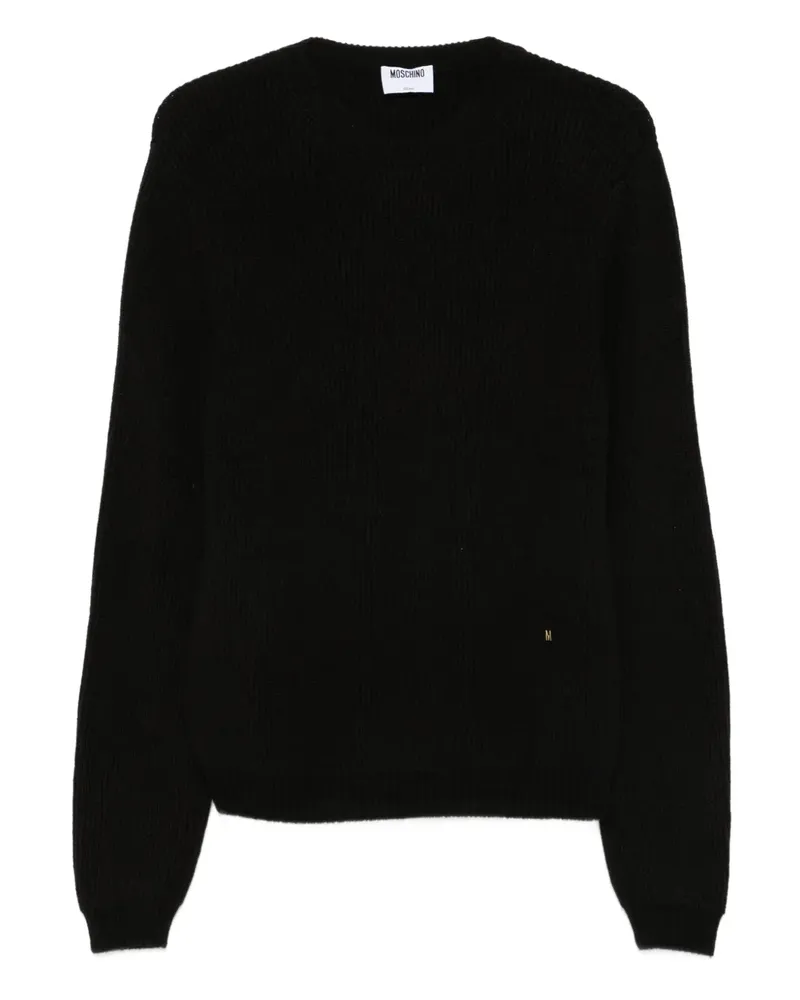Moschino Gerippter Strickpullover - Schwarz Schwarz