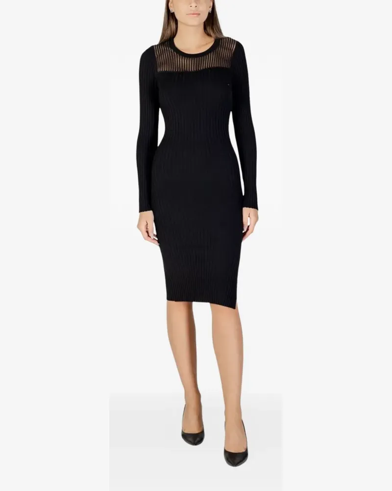 Morgan ribbed-knit midi dress - Schwarz Schwarz