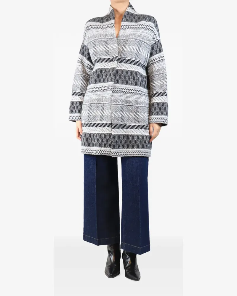 Bruno Manetti patterned-design coat - Grau Grau