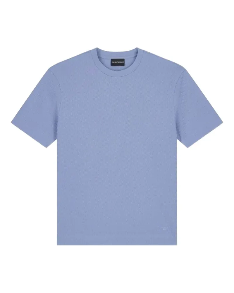 Emporio Armani T-Shirt aus Waffelstrick - Blau Blau