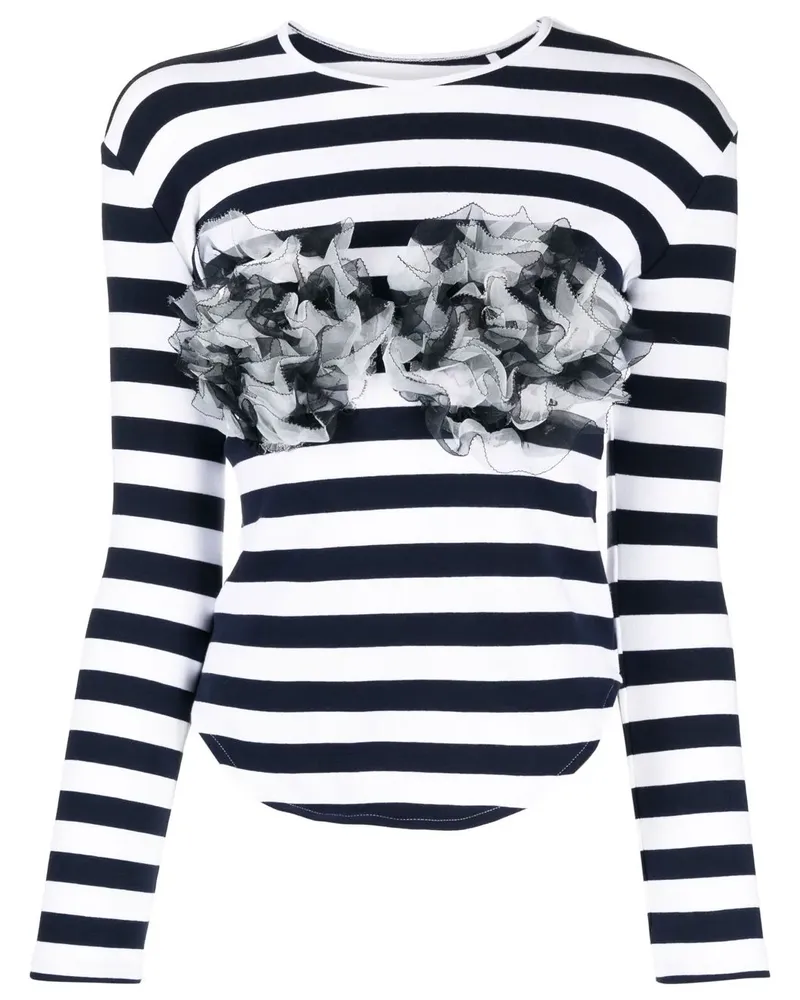 pushBUTTON Gestreiftes Oberteil - Blau Blau