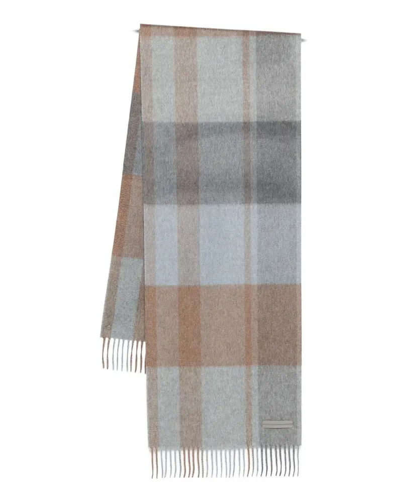 Ermenegildo Zegna fringed-detail scarf - Blau Blau