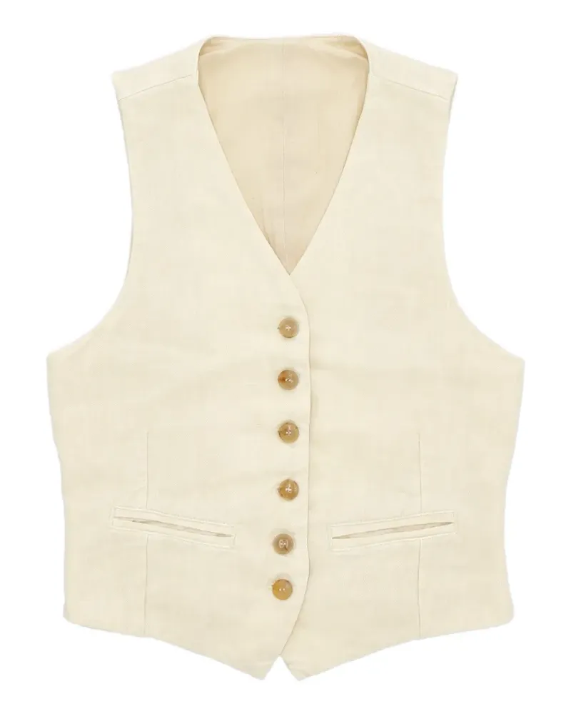 Fortela button V-neck waiscoat - Nude Nude