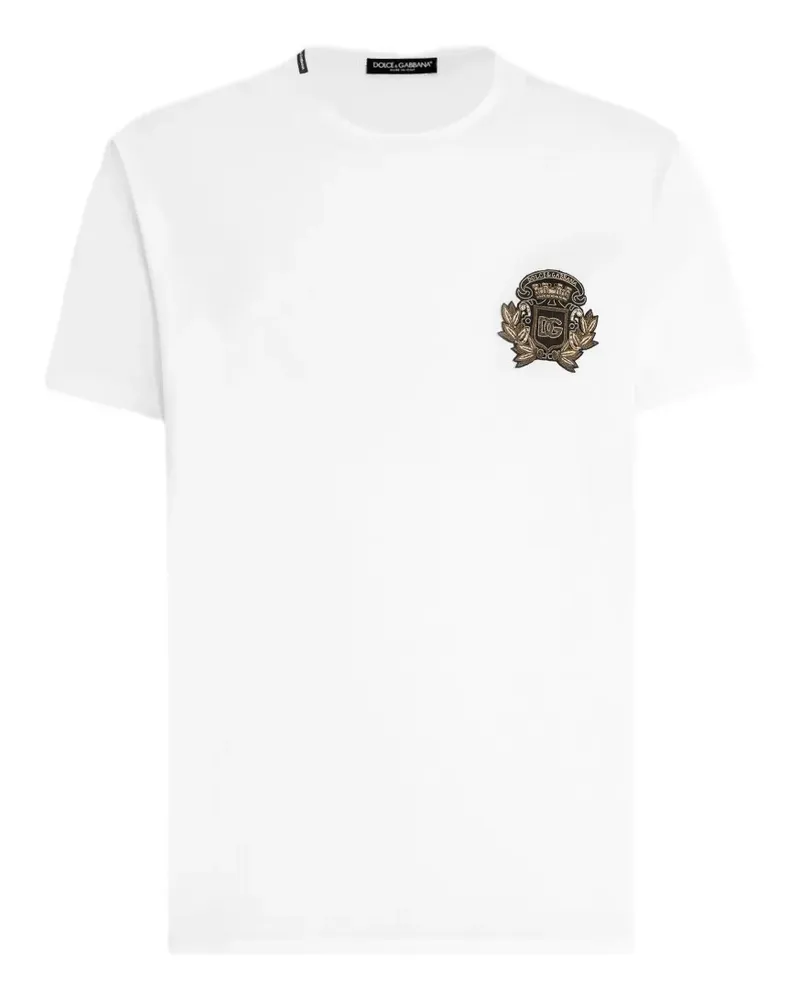 Dolce & Gabbana logo-embellished cotton T-shirt - Weiß Weiß