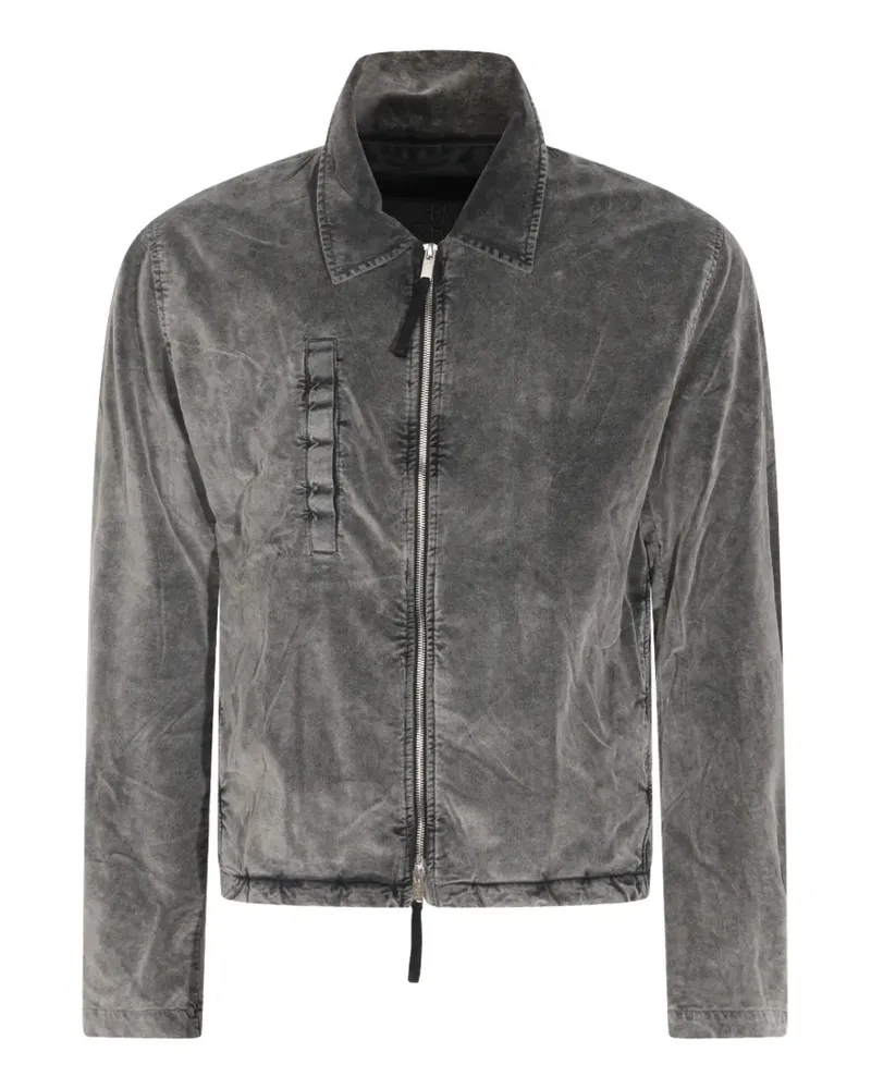 THOM KROM faded-effect zip-up denim jacket - Grau Grau