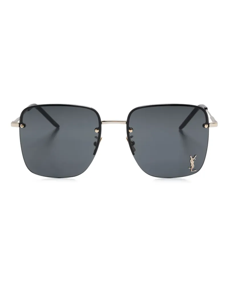 Saint Laurent Sonnenbrille mit eckigem Gestell - Gold Gold