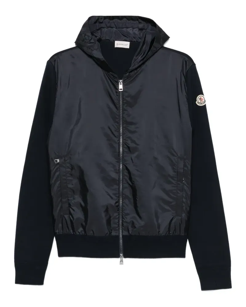 Moncler logo-patch hoodie - Blau Blau