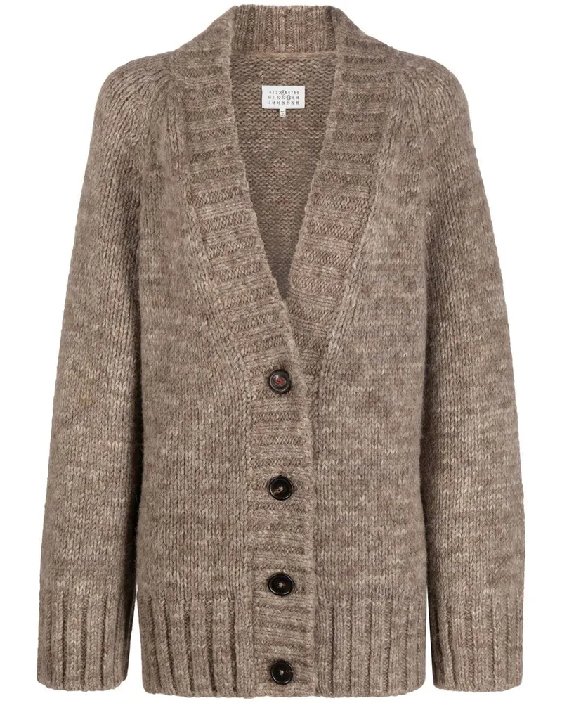 Maison Margiela Botanical Dye Cardigan mit V-Ausschnitt - Nude Nude