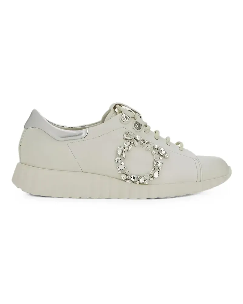 Ferragamo Gancini Sneakers mit Kristallen - Nude Nude