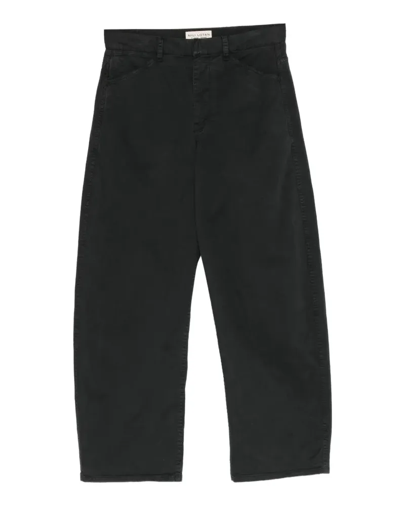 Nili Lotan straight-leg twill trousers - Schwarz Schwarz