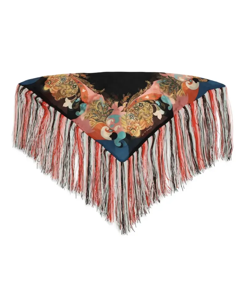 Etro paisley-print fringed scarf - Schwarz Schwarz