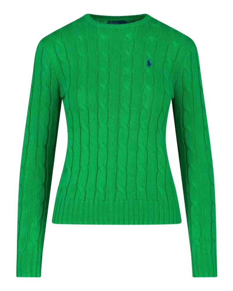 Ralph Lauren logo-embroidered cable-knit sweater - Grün Grün