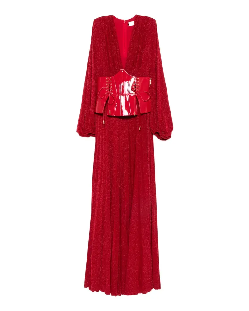 Elisabetta Franchi Red Carpet Maxikleid mit Corsage - Rot Rot