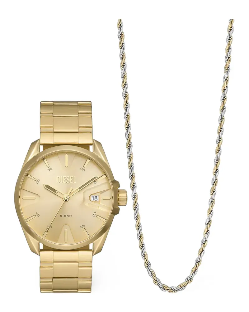 Diesel MS9 watch and necklace set - Gold Gold
