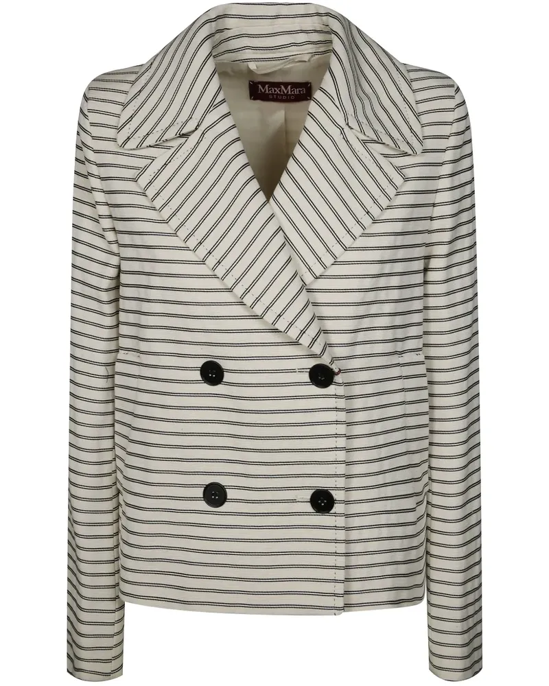 Max Mara Gestreiftes Sakko - Weiß Weiß