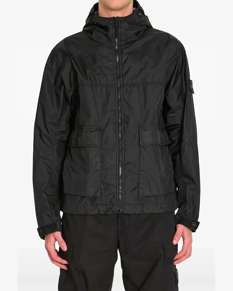 Stone Island logo-patch bomber jacket - Schwarz Schwarz
